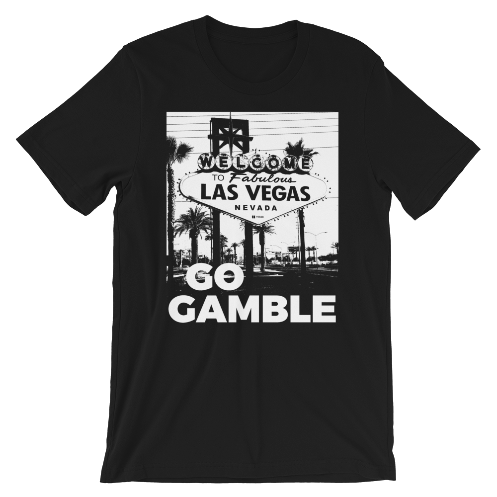 Go Gamble B&W Ink Las Vegas Sign T-Shirt